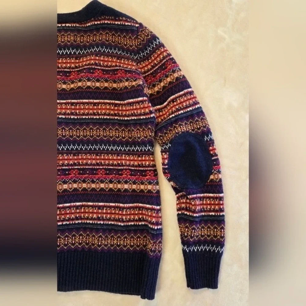 H&M LOGG Fair Isle Boho Knit Button Cardigan Medium